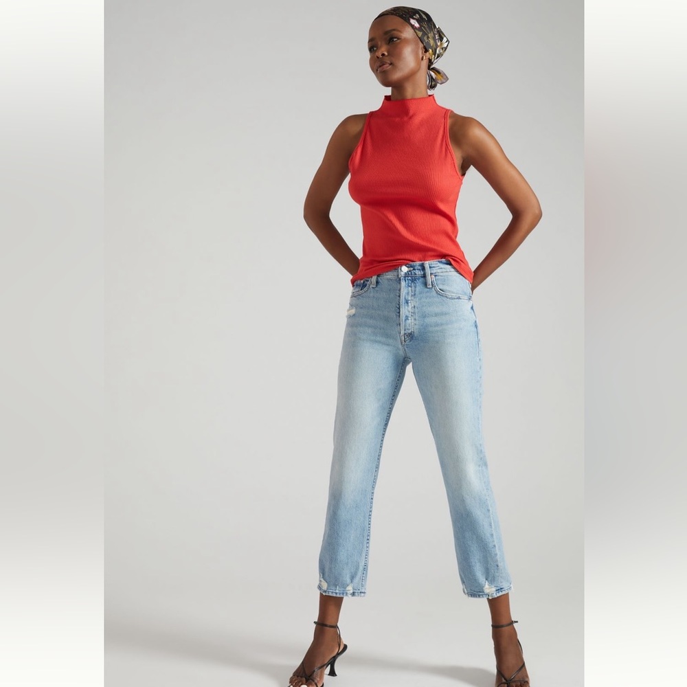NWT MOTHER The Tomcat High-Rise Relaxed Straight Jeans